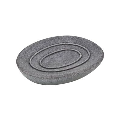 Portasapone Solido, Piattino Porta Saponetta, in Poliresina, 12x2.2x10cm, Grigio
