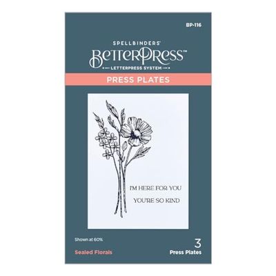 Spellbinders Sealed Florals Plate from The Pressed Posies Collection, Metal, ONE