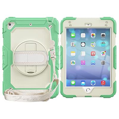 Beschermhoes voor iPad Mini 5 2019/Mini 4, rondom bescherming, bescherming tegen vallen en stoten, met 360 draaibare houder, voor iPad Mini 5/4, beschermhoes voor tablet (groen)