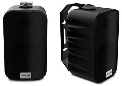 Audibax PR-42T Black - Enceintes Hi-FI Passives d'Étagère - Paire de Haut-Parleurs Stéréo à 2 Voies - Haut-Parleur de 75W - Support Mural Inclus - Haut-Parleurs avec Woofer de 4 Pouces