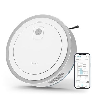 Romy C5 Robot Aspirador | Robot Inteligente con función mopa | App con Mapa de la habitación en Tiempo Real | Alexa & Siri | 2500Pa de Potencia de succión | Blanco