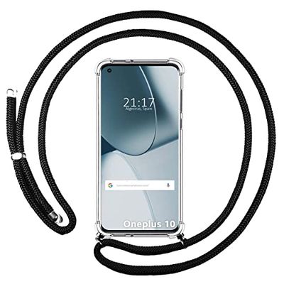 Genomskinligt hängande fodral för Oneplus 10 Pro 5G med svart Cordon
