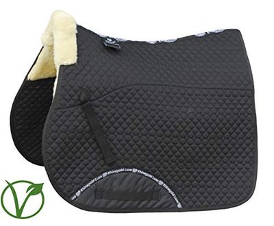 Rhinegold Unisex's 456-F-BLK/NAT Luxe Fur Lined Saddle Cloth, Black/Natural, Full
