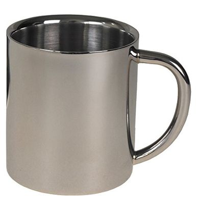 MFH Taza de acero inoxidable, doble pared, 0,25 l