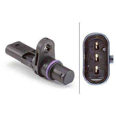HELLA 6PU 013 122-221 Sensor, camshaft position - 3-pin connector - Bolted - with gaskets/seals