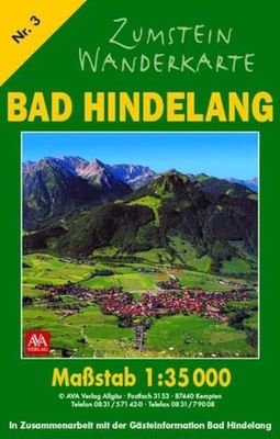 Zumstein Bad Hindelang Carte de randonnée (cartes de randonnée Zumstein)