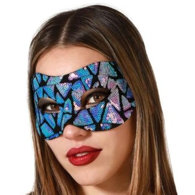 BigBuy Carnival blauw oogmasker