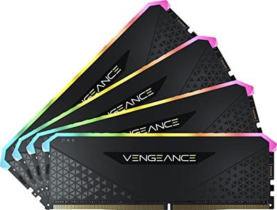 Corsair Vengeance RGB RS 128GB (4 x 32 GB), DDR4 3200MHz C16 Memoria per Desktop (Illuminazione RGB Dinamica, Compatibile con AMD TR x 40, Intel 400/500 & AMD 300/400/500 Series), Nero