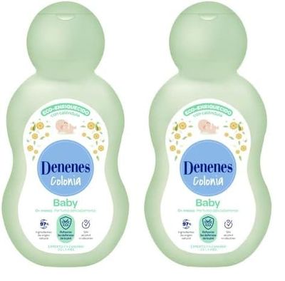 Denenes Baby - Colonia Sin Alcohol Ni Siliconas, Eco-Enriquecido con Caléndula Ecológica, Refresca y Suaviza la Piel, para Bebés a Partir de 0 Meses, Apta para Pieles Sensibles - 500 ml (Paquete de 2)