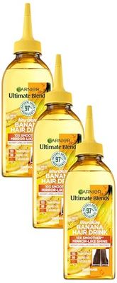 Garnier Instant Lamellar Water, Rinse-Out, Liquid Conditioner, For Dry Hair, Ultimate Blends Nourishing Banana, Hair Drink, 200ml (Pack of 3)