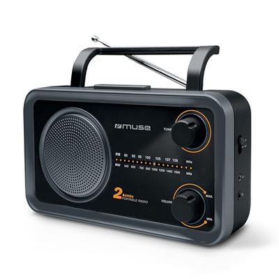 M-06DS Rádio analógico portátil, FM, MW, giratório, cor preta