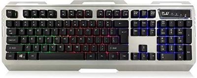 belyst metall-gamingtangentbord (QWERTZ) med nylonflik numanterad USB-kabel förhindrar kabelstyrning och 12 multimedietangenter