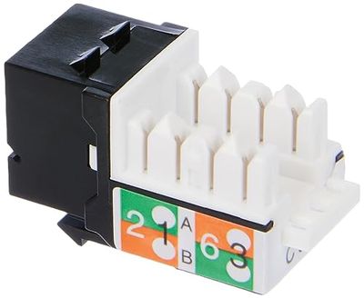 DIGITUS Module Keystone Cat-6 Non blindé - Connecteur RJ45-250 MHz 1GBase-T - AWG 26-22 - Montage sans outil - Noir