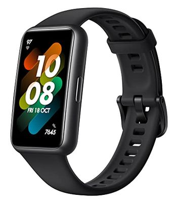 HUAWEI Band 7 Smartwatch, gezondheids- en fitnesstracker, smal scherm, 2 weken batterijduur, SpO2- en hartslagmonitor, slaaptracking, stressbewaking, Duitse versie, zwart