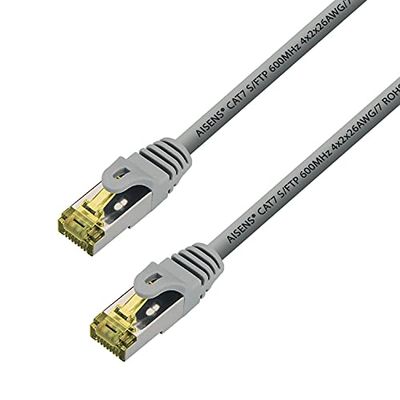 LSZH netwerkkabel RJ45 S/FTP AWG 26, grijs, 0,5 m, ideaal voor high-speed verbindingen en vuurgevoelige omgevingen.