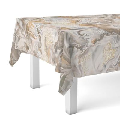 Martina Home Tovaglia in tela cerata Genil, 200 x 140 cm, colore: oro