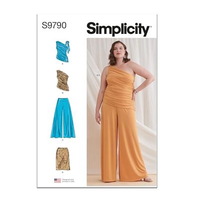 SIMPLICITY SS9790W2 Women's Knit Tops, Pants and Skirt W2 (20W-22W-24W-26W-28W)