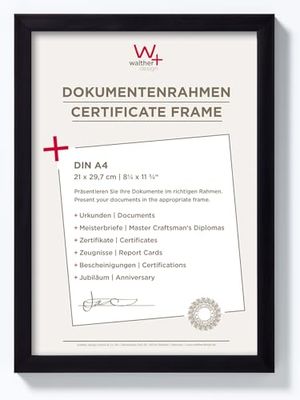 walther design fotolijst zwart 21 x 29,7 cm (DIN A4) Constructie Design Lijst JK130B