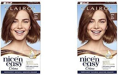 Clairol Clairol Nice'n Easy Crème, Natural Looking Oil Infused Permanent Hair Dye, 6W Light Mocha Brown (Pack of 2)