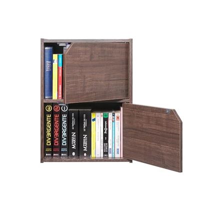 Iris Ohyama, Wastafelonderkast/Kast met deuren/Kast met planken/Boekenkast/Kast met 2 deuren, Design, modulair, kantoor, woonkamer, slaapkamer - Module Shelf - MDB-2D - Bruin