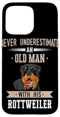 Rottweiler Dog old man Case for iPhone 15 Pro Max