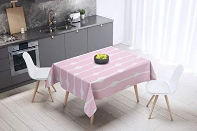 Bonamaison, Anti-moisissure, Séchage Rapide, Résistant aux Taches, Lavable en Machine, 100% Polyester Nappe de Table, Motif aléatoire, 140 x 140 Cm - Conçu et Fabriqué en Turquie
