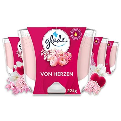 Glade Vela perfumada de larga duración en tarro de cristal con texto "I Love You" (224 g)