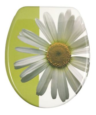 Wenko 17650100 Abattant Imprimé Daisy White Marguerite / Verte Dimensions 45,7 x 37,5 x 5 cm