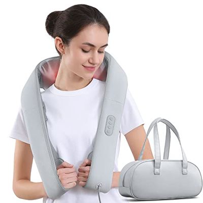 Nekrugmassageapparaat, Shiatsu schoudermassageapparaat met verstelbare banden, diepweefsel knedende elektrische massageapparaten voor pijnverlichting van de bovenste onderrug, taillespieren