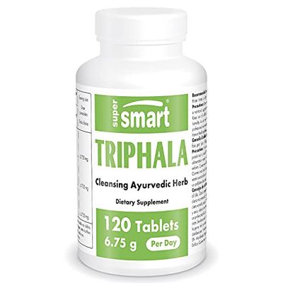 Supersmart - Triphala 6.75 g Per Serving - with Amla, Behada & Harada - Internal Cleanser for Digestion - Natural Detox Supplement | Non-GMO & Gluten Free - 120 Vegetarian Capsules