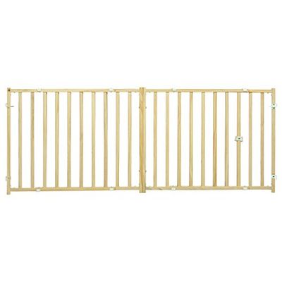 MidWest Homes for Pets Extra-Wide Swing Pet Safety Gate, Dog Gate Expands From 127 - 238.7 cm Wide, 61 cm Tall, Natural Wood, Model 2924WEW-2