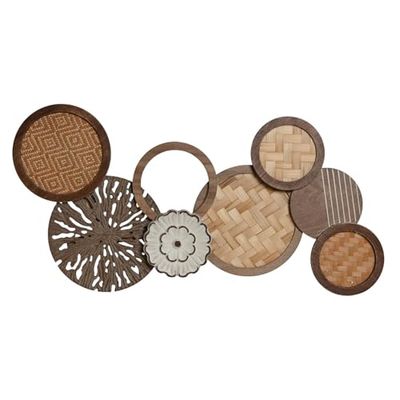 DECORACION PARED MDF BAMBU 75X4,5X38 CIRCULOS
