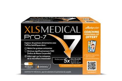 XLS Medical- Gélules pour une aide à la perte de poids - 7 bénéfices (1) (2) cliniquement prouvés - Perdez jusqu'à 5x plus de poids qu'avec un régime seul (1) - 180 gélules - 1 mois de traitement