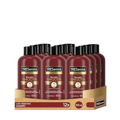 TRESemmé kératin smooth Après-shampooing Shampoing Pack de 12 x 100 ml