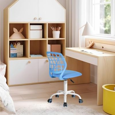FurnitureR Chaise de Bureau réglable en Hauteur - Ergonomique et colorée - avec Dossier et accoudoirs - 5 Roues - pour Enfants de 3 à 10 Ans - Charge maximale : 100 kg