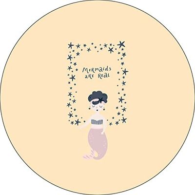 Bonateks, Round Digital Printed Mouse Pad, Non-Slip Base, for Office and Home, Diameter:22cm