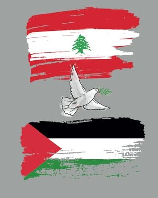 Lebanon Palestine Peace Flag Notebook: Lebanese and Palestinian Lined Journal