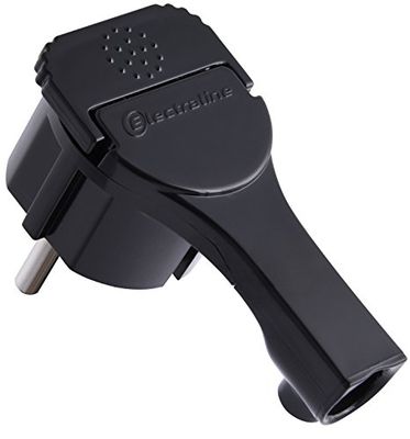 Electraline 523069 Pegada Estrela plana de 90°, Schuko, preto