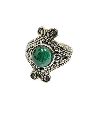 VIE Ancient Mystery Sphere Ring, Malachite