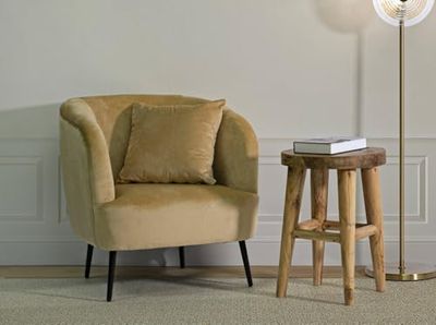 Dmora - Fauteuil Madeira, Siège rembourré, Canapé de Salon Simple, Chaise avec accoudoirs, 73x66 h78 cm, Marron et Noir