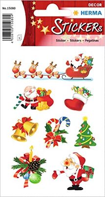 HERMA Pegatinas navideñas decorativas, diseño de Papá Noel