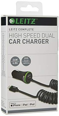 LEITZ Carica batterie universale da auto high-speed (1 lightning, 1 USB - 24W) - 63520095