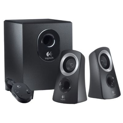 Logitech Z313 Sistema de Altavoces 2.1 con Subwoofer, Sonido Pleno, 50W de Pico, Graves Potentes, Entrada Audio 3.5 mm, Mando, Enchufe UK, PC/PS4/Xbox/TV/Smartphone/Tablet, Negro
