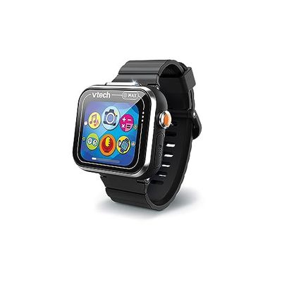 VTech - KidiZoom SmartWatch MAX zwart, digitaal kinderhorloge, foto, selfie, video, horizontaal touchscreen, high-tech speelgoed, cadeau voor kinderen en jongeren van 5 jaar tot 14 jaar - inhoud in