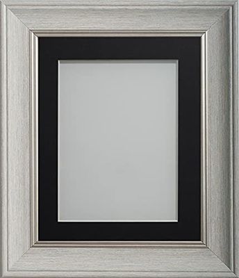 Frame Company Drummond Range Pale Grey 16x12 inch Picture Photo Frame with Black Mount for Image 12x10 inch * Choice of Sizes* Fitted with Real Glass