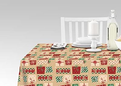 Doge Milano Nappe avec impression numérique, 100% Made in Italy Nappe antidérapante pour salle à manger, lavable et antitache, Modèle Natale - Recale, cm 180x140