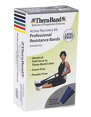 THERABAND Juego de Bandas de Resistencia, Banda elástica Profesional sin látex para Ejercicio de Parte Superior e Inferior del Cuerpo, Entrenamiento de Fuerza, Terapia, Pilates, rehabilitación,