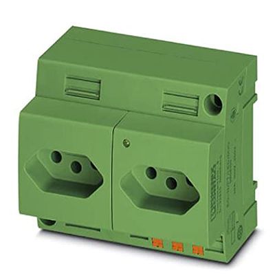 PHOENIX CONTACT EO-N/PT/LED/DUO/GN - Juego de 2 enchufes dobles tipo N con muelle, 139.000 g, color verde