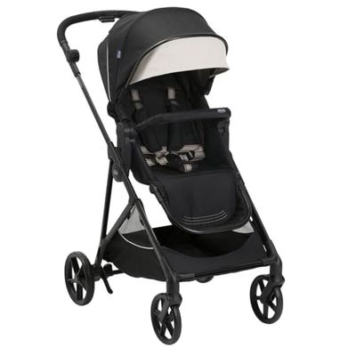 Chicco Kinderwagen Seety, Lichtgewicht,Compacte, Opvouwbar, Kinderwagen 0 Maanden-4 Jaar, Max Belastbaar Gewicht 22kg, Verstelbare Rugleuning, Onetouch Automatische Sluiting, Zonnekap en Regenhoes