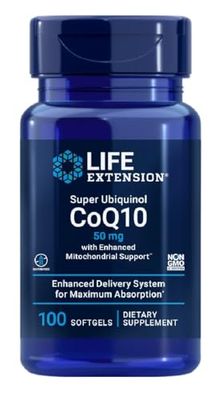 Life Extension - Super Ubiquinol CoQ10 con Soporte Mitocondrial Mejorado™, 50mg, 100 Cápsulas Blandas